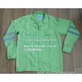 100% polyester GREEN shirt pants 180gsm with printing,reflective tape suit